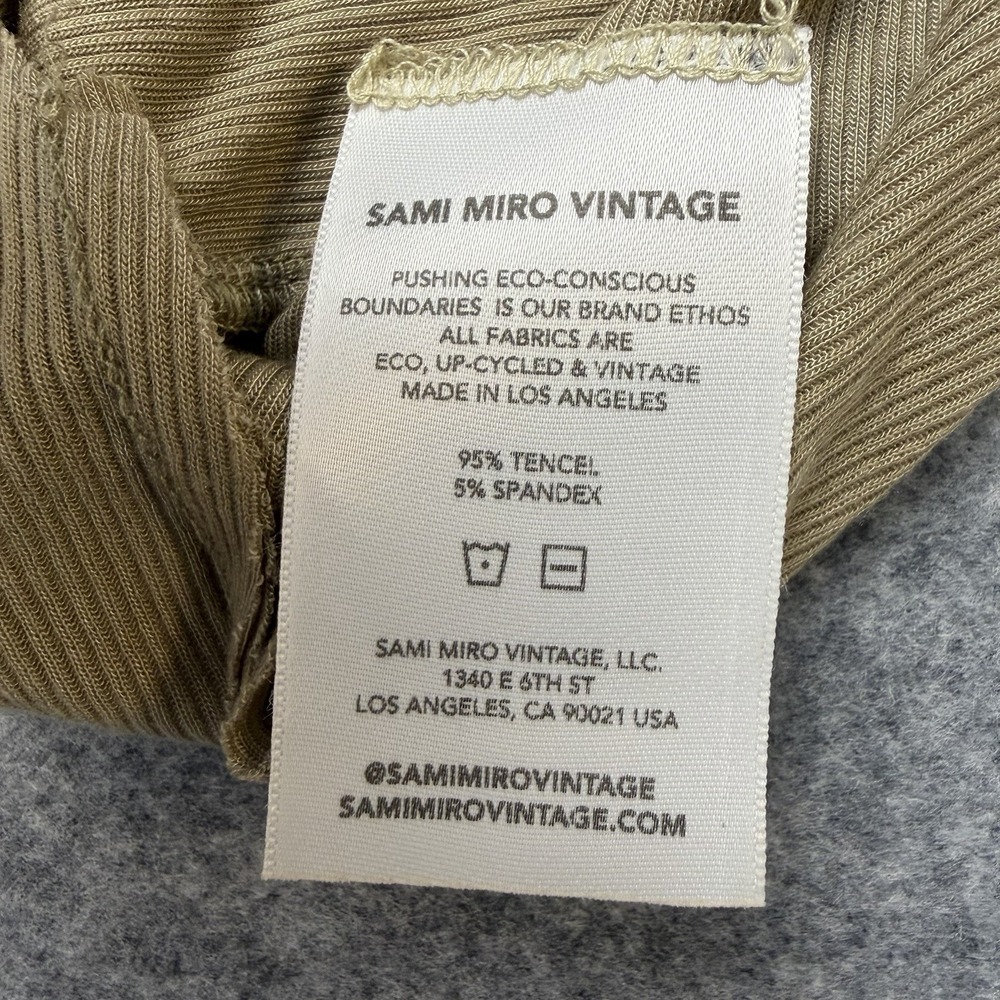 Sami Miro Vintage Asymmetric Tank Top S NWT Taupe Tencel Eco Rib Made In USA Tee - Picture 3 of 8